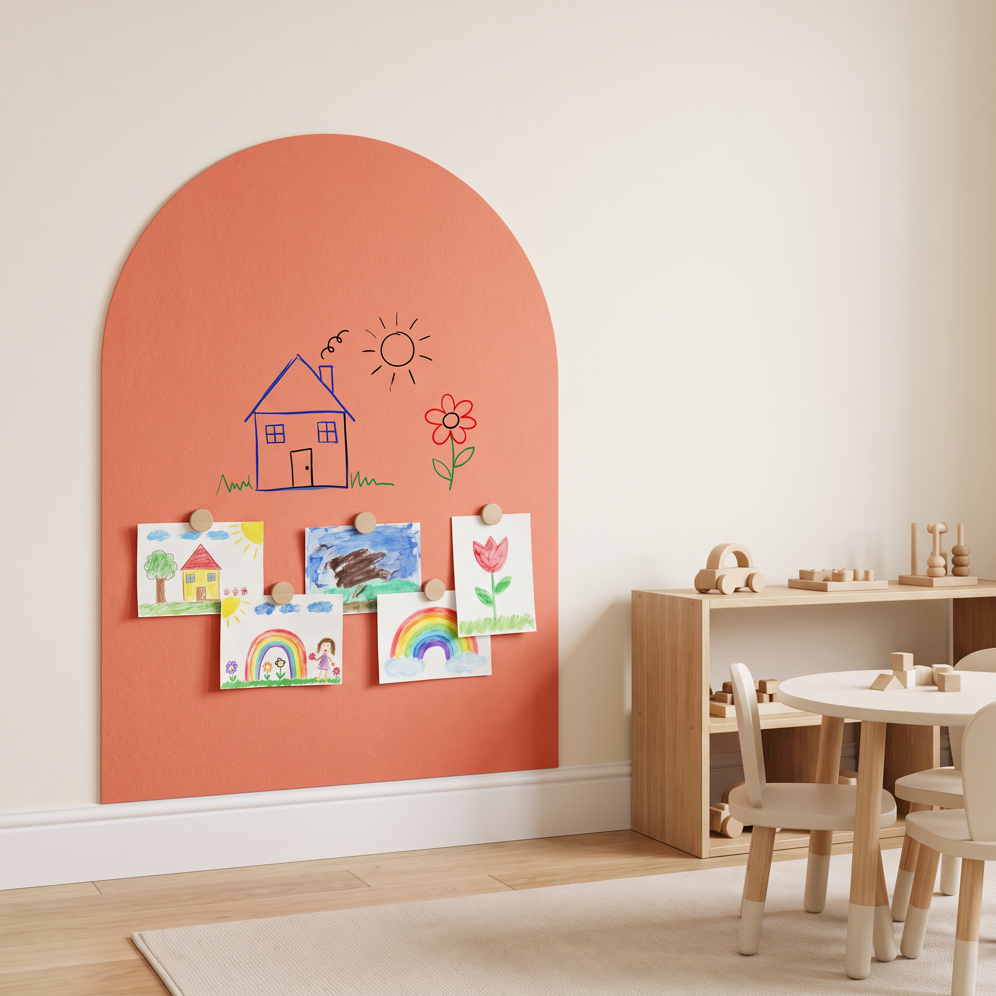 Arco coral en un aula Montessori